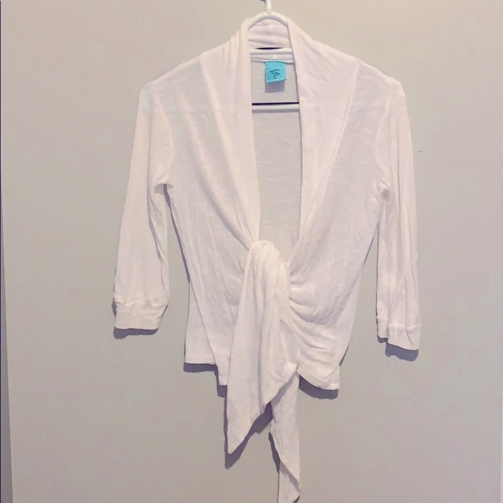 Thin white summer cardi.